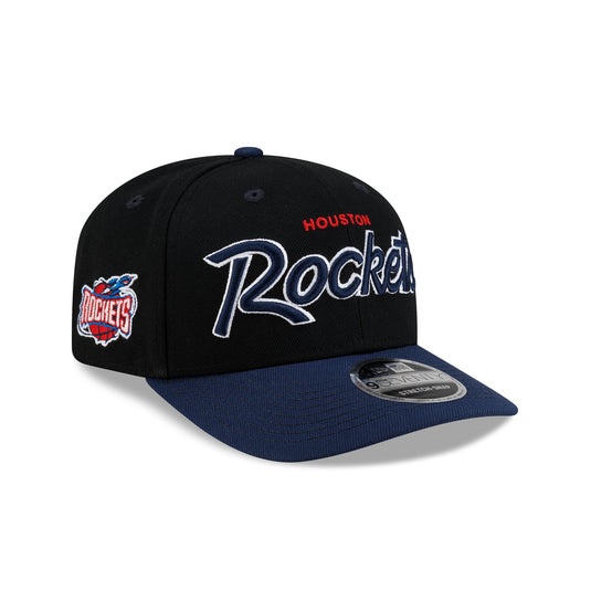 Houston Rockets Hardwood Classics 90s Script 9SEVENTY Stretch-Snap Hat - New Era Cap