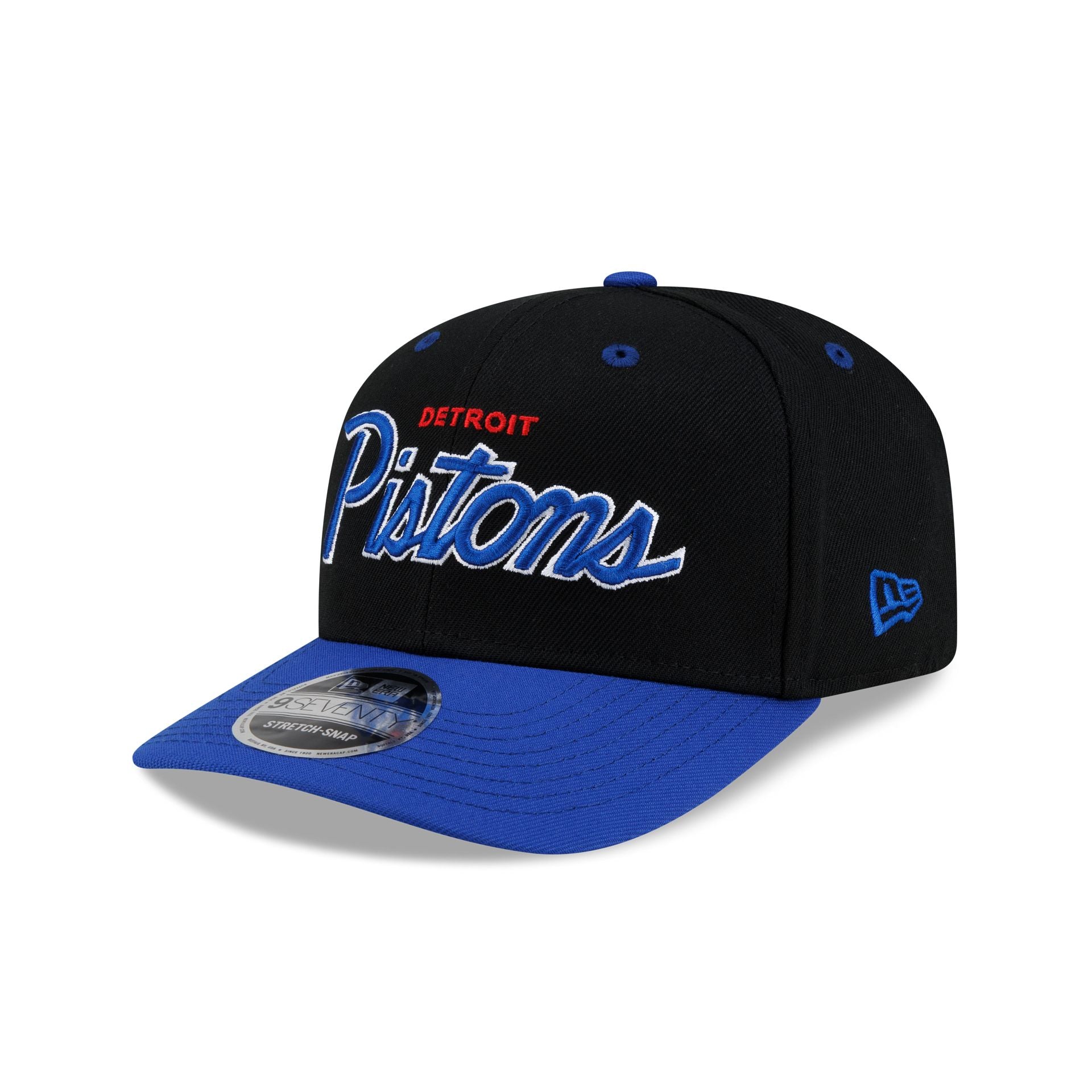 Detroit Pistons Hardwood Classics 90s Script 9SEVENTY Stretch-Snap
