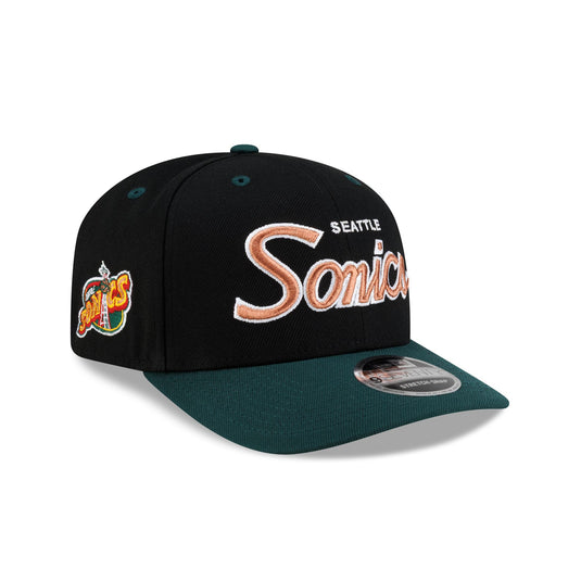 Seattle Supersonics Hardwood Classics 90s Script 9SEVENTY Stretch-Snap Hat - New Era Cap