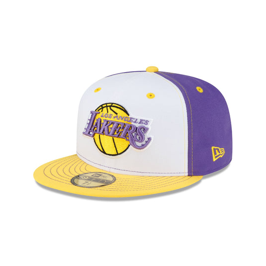 Los Angeles Lakers Hardwood Classics 2000s White Stitch 59FIFTY Fitted Hat - New Era Cap