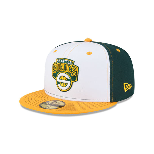 Seattle SuperSonics Hardwood Classics 2000s White Stitch 59FIFTY Fitted Hat - New Era Cap
