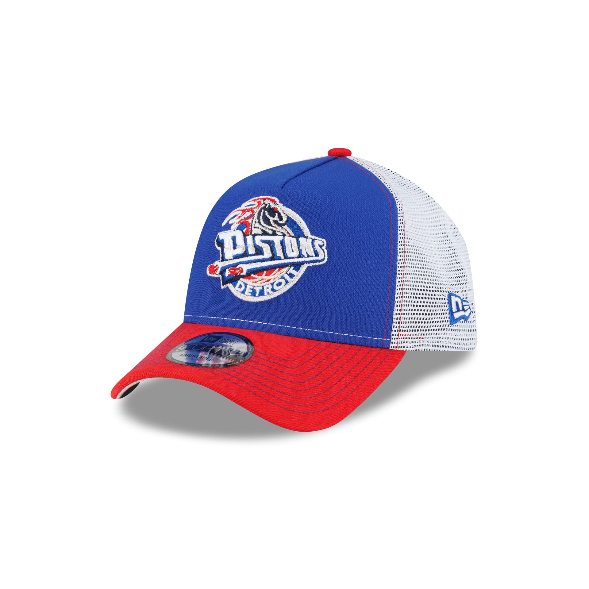 Detroit Pistons Hardwood Classics 2000s Contrast Stitch 9FORTY A-Frame Trucker Hat
