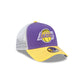 Los Angeles Lakers Hardwood Classics 2000s Contrast Stitch 9FORTY A-Frame Trucker Hat