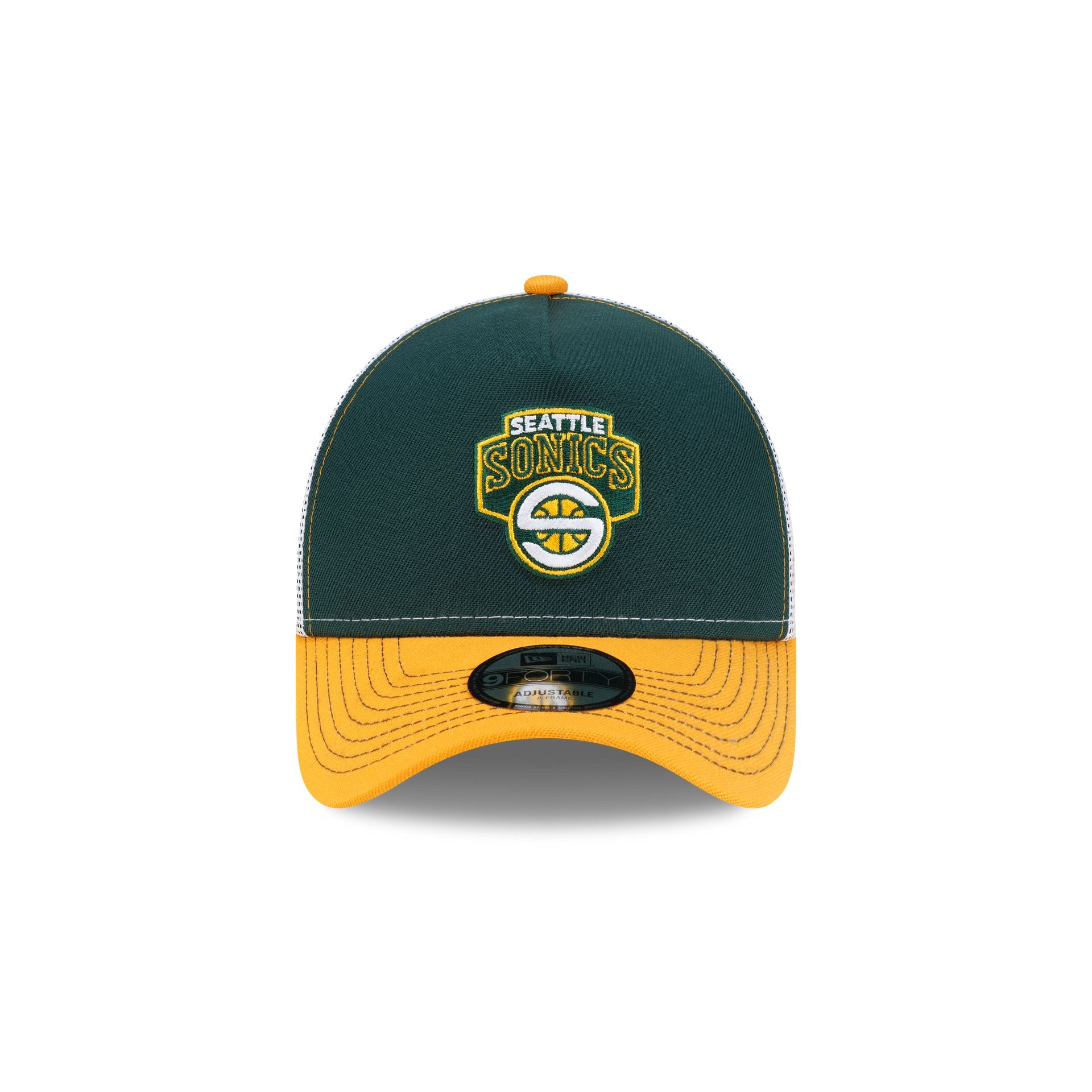 Seattle SuperSonics Hardwood Classics 2000s Contrast Stitch 9FORTY A-Frame Trucker Hat