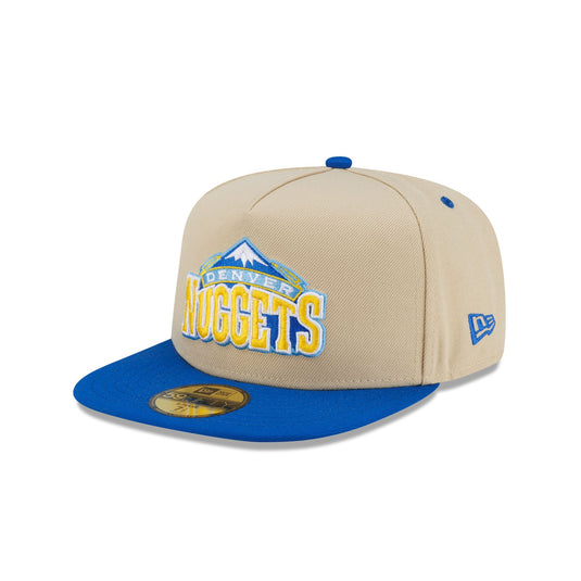 Denver Nuggets Hardwood Classics 2000s Gold 59FIFTY A-Frame Fitted Hat - New Era Cap