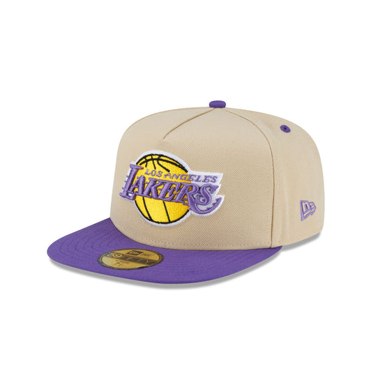 Los Angeles Lakers Hardwood Classics 2000s Gold 59FIFTY A-Frame Fitted Hat - New Era Cap