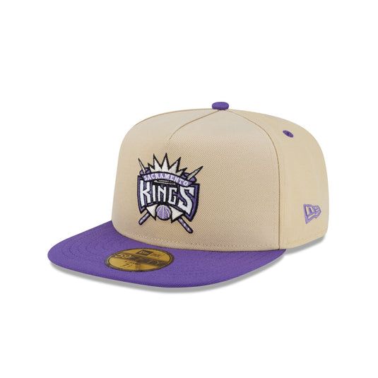 Sacramento Kings Hardwood Classics 2000s Gold 59FIFTY A-Frame Fitted Hat - New Era Cap