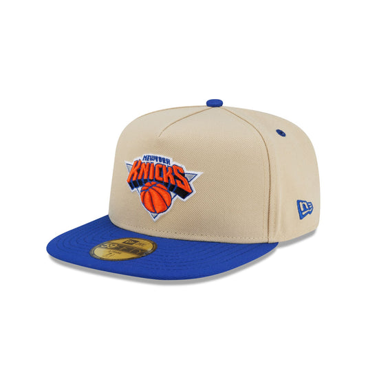 New York Knicks Hardwood Classics 2000s Gold 59FIFTY A-Frame Fitted Hat - New Era Cap
