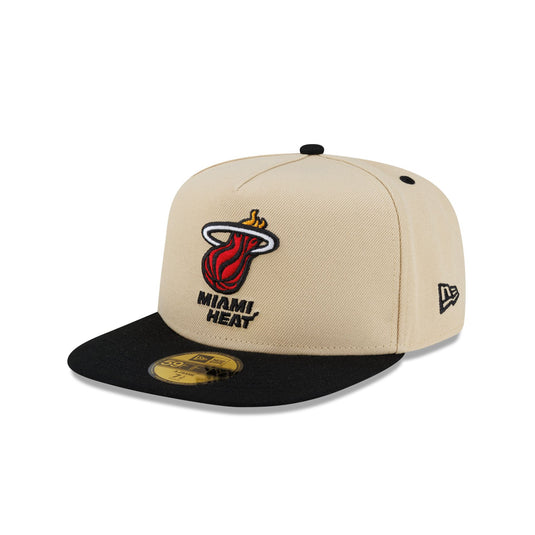 Miami Heat Hardwood Classics 2000s Gold 59FIFTY A-Frame Fitted Hat - New Era Cap