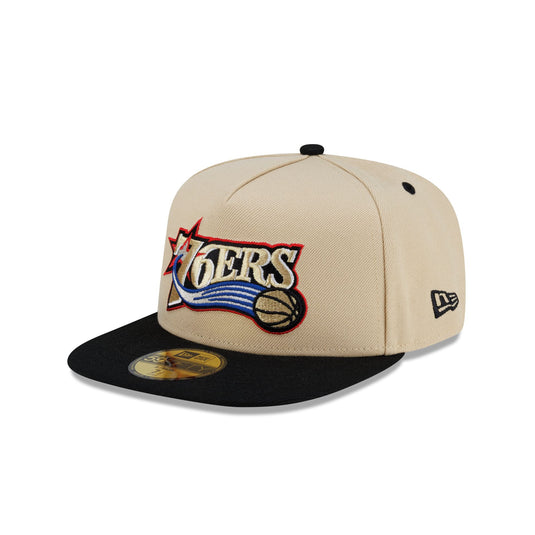 Philadelphia 76ers Hardwood Classics 2000s Gold 59FIFTY A-Frame Fitted Hat - New Era Cap