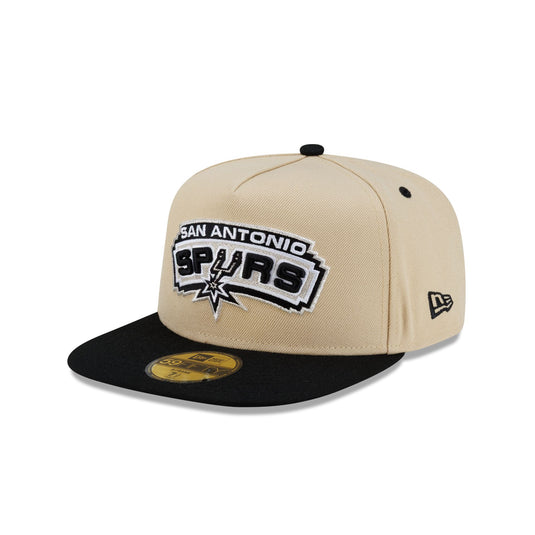 San Antonio Spurs Hardwood Classics 2000s Gold 59FIFTY A-Frame Fitted Hat - New Era Cap