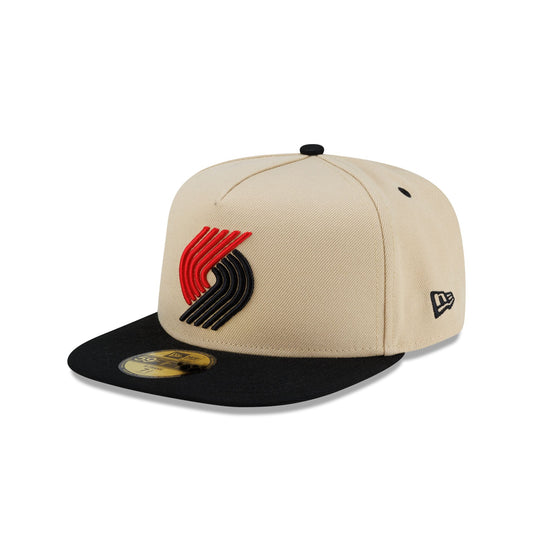 Portland Trail Blazers Hardwood Classics 2000s Gold 59FIFTY A-Frame Fitted Hat - New Era Cap