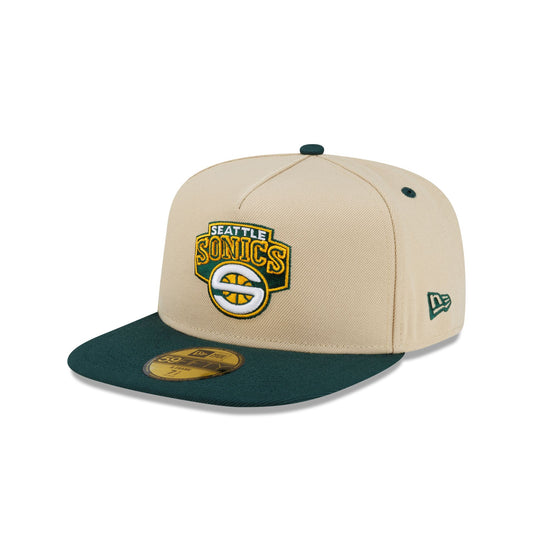 Seattle SuperSonics Hardwood Classics 2000s Gold 59FIFTY A-Frame Fitted Hat - New Era Cap
