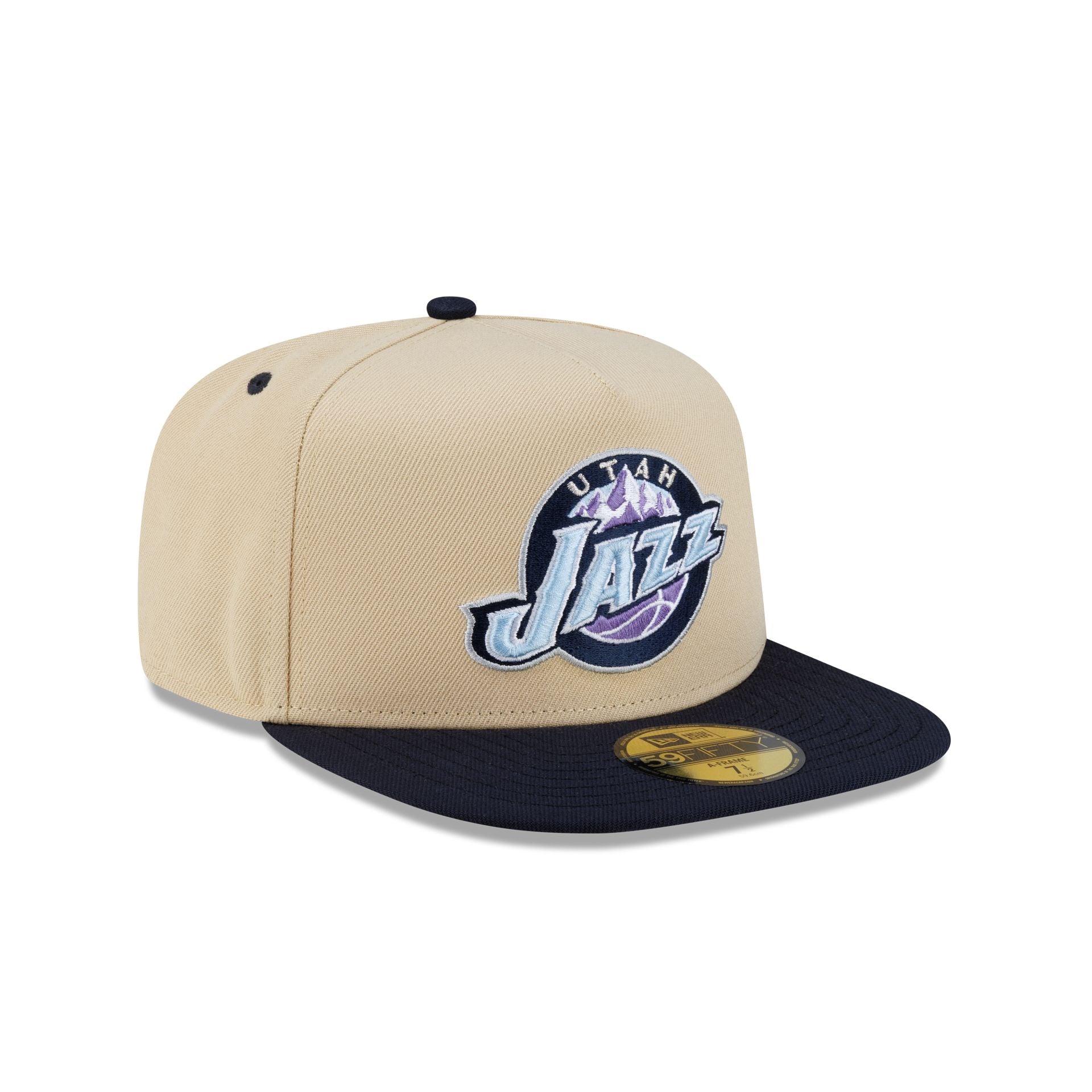 Utah Jazz Hardwood Classics 2000s Gold 59FIFTY A-Frame Fitted Hat