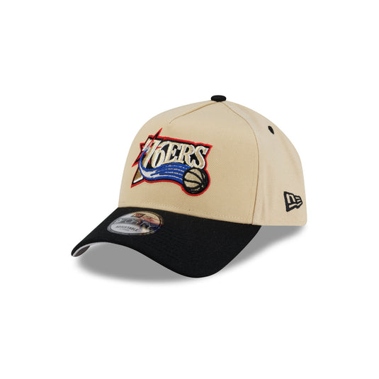 Philadelphia 76ers Hardwood Classics 2000s Gold 9FORTY A-Frame Snapback Hat - New Era Cap