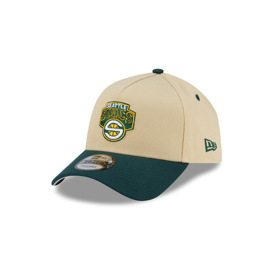 Seattle SuperSonics Hardwood Classics 2000s Gold 9FORTY A-Frame Snapback Hat - New Era Cap