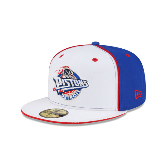 Detroit Pistons Hardwood Classics 2000s Optic White Flip 59FIFTY Fitted Hat - New Era Cap