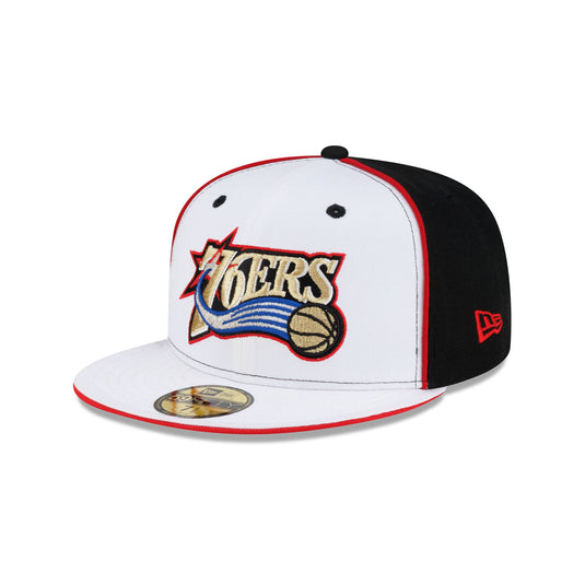 Philadelphia 76ers Hardwood Classics 2000s Optic White Flip 59FIFTY Fitted Hat - New Era Cap