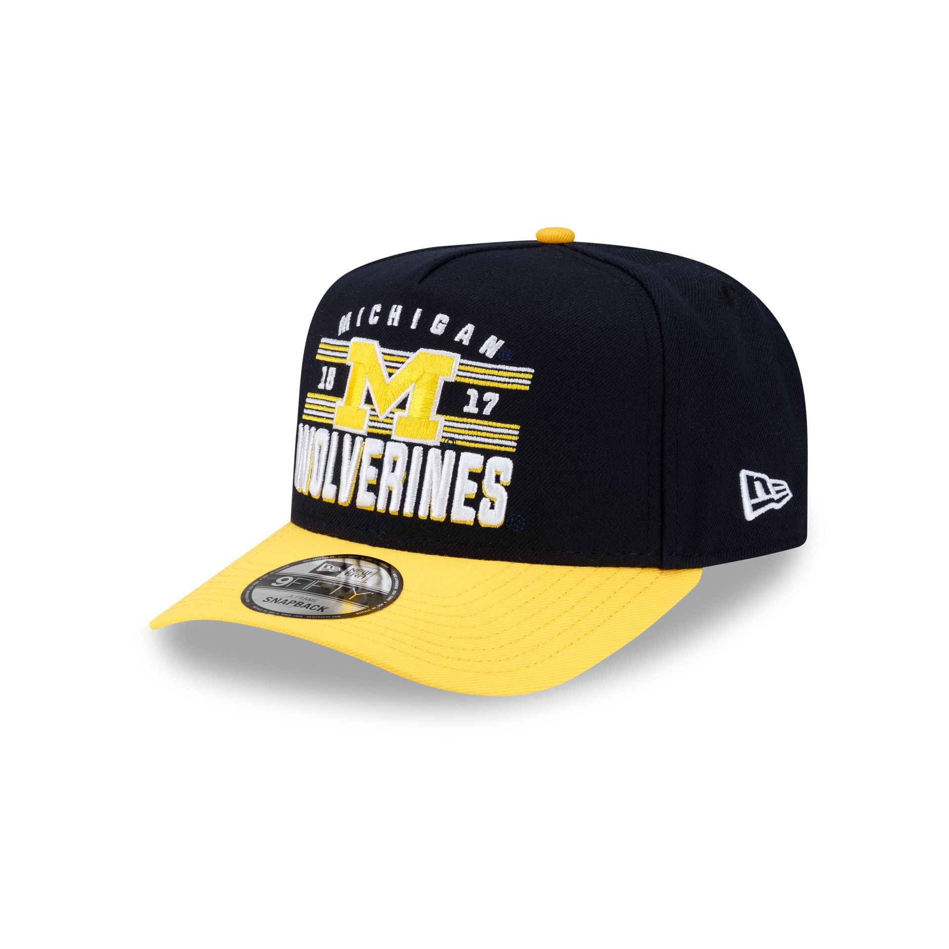 Michigan Wolverines College Stripe 9FIFTY A-Frame Snapback Hat
