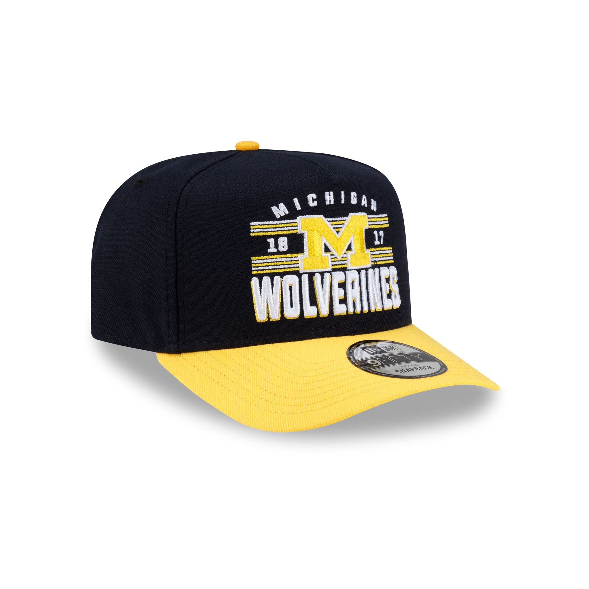 Michigan Wolverines College Stripe 9FIFTY A-Frame Snapback Hat