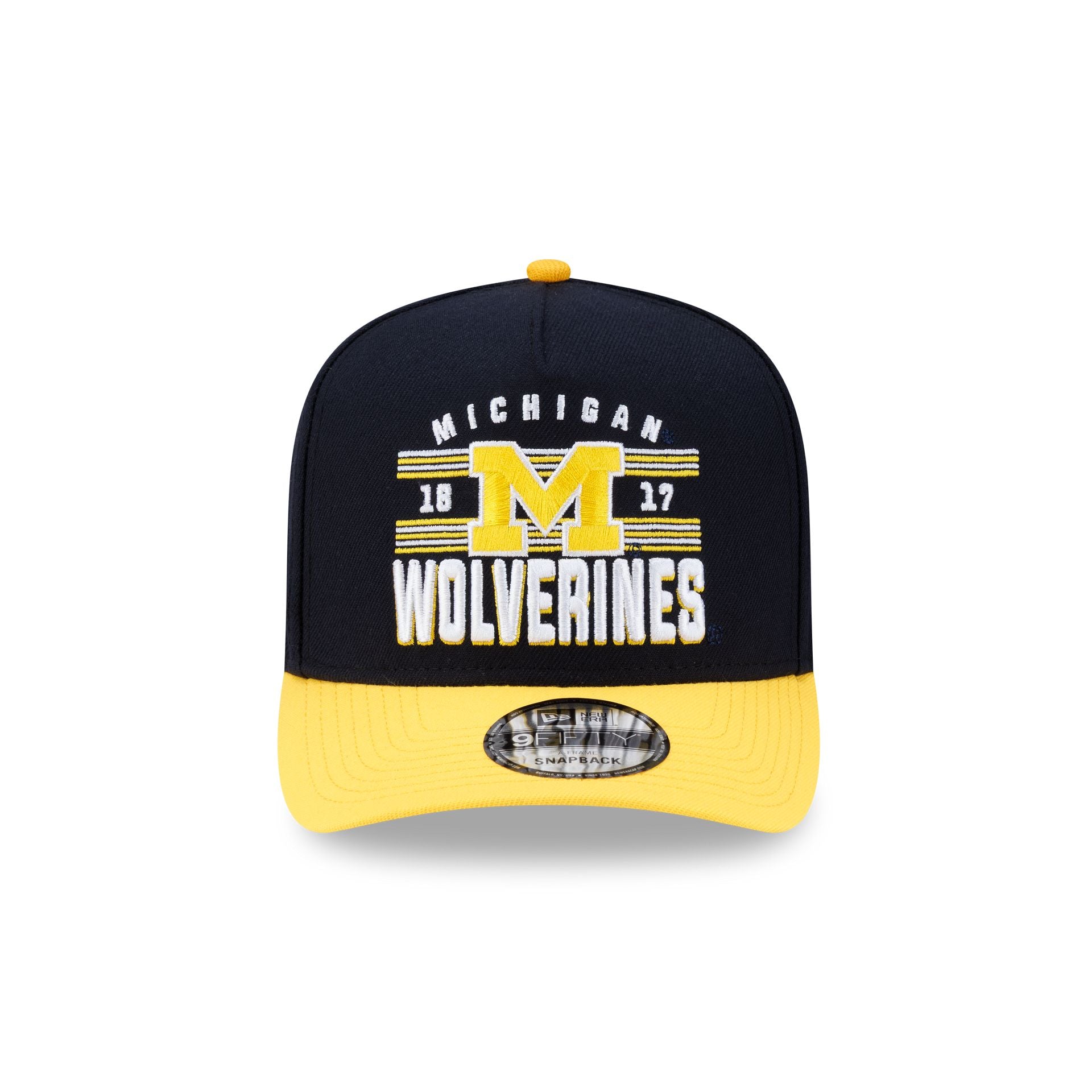 Michigan Wolverines College Stripe 9FIFTY A-Frame Snapback Hat