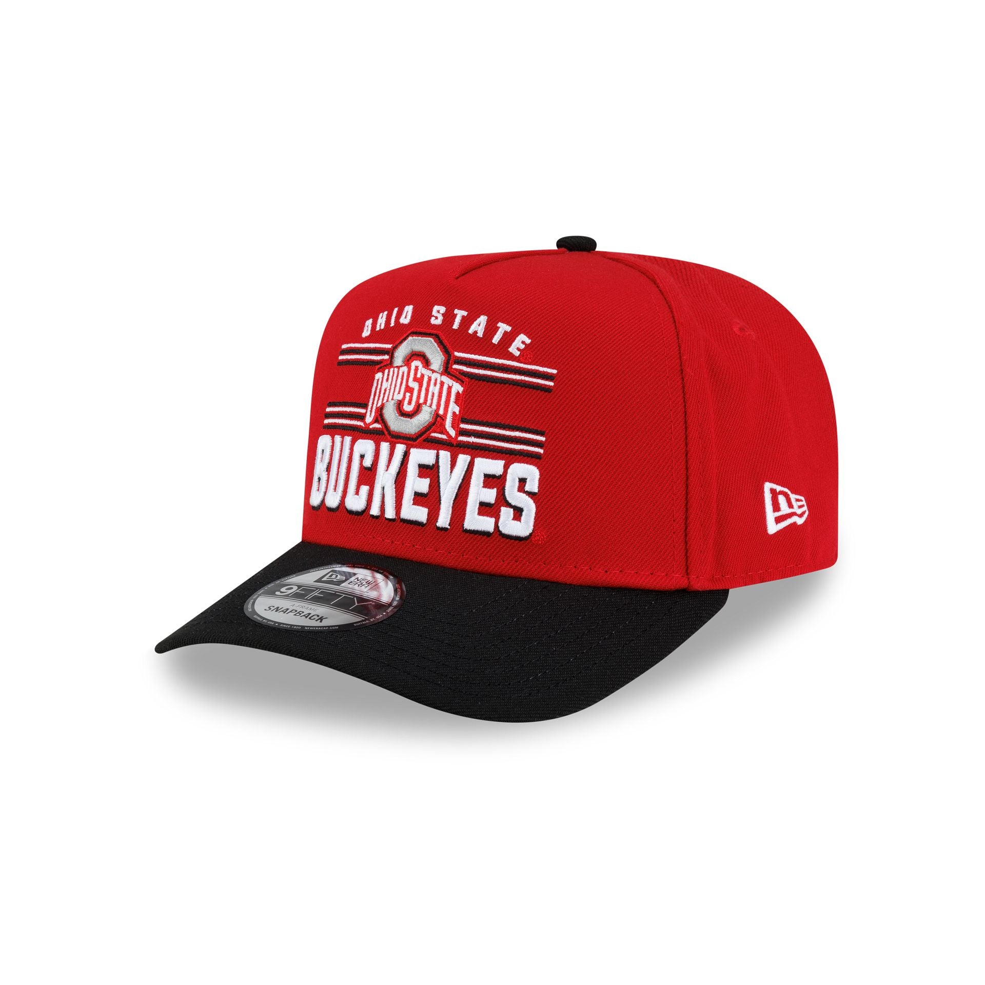 Ohio State Buckeyes College Stripe 9FIFTY A-Frame Snapback Hat