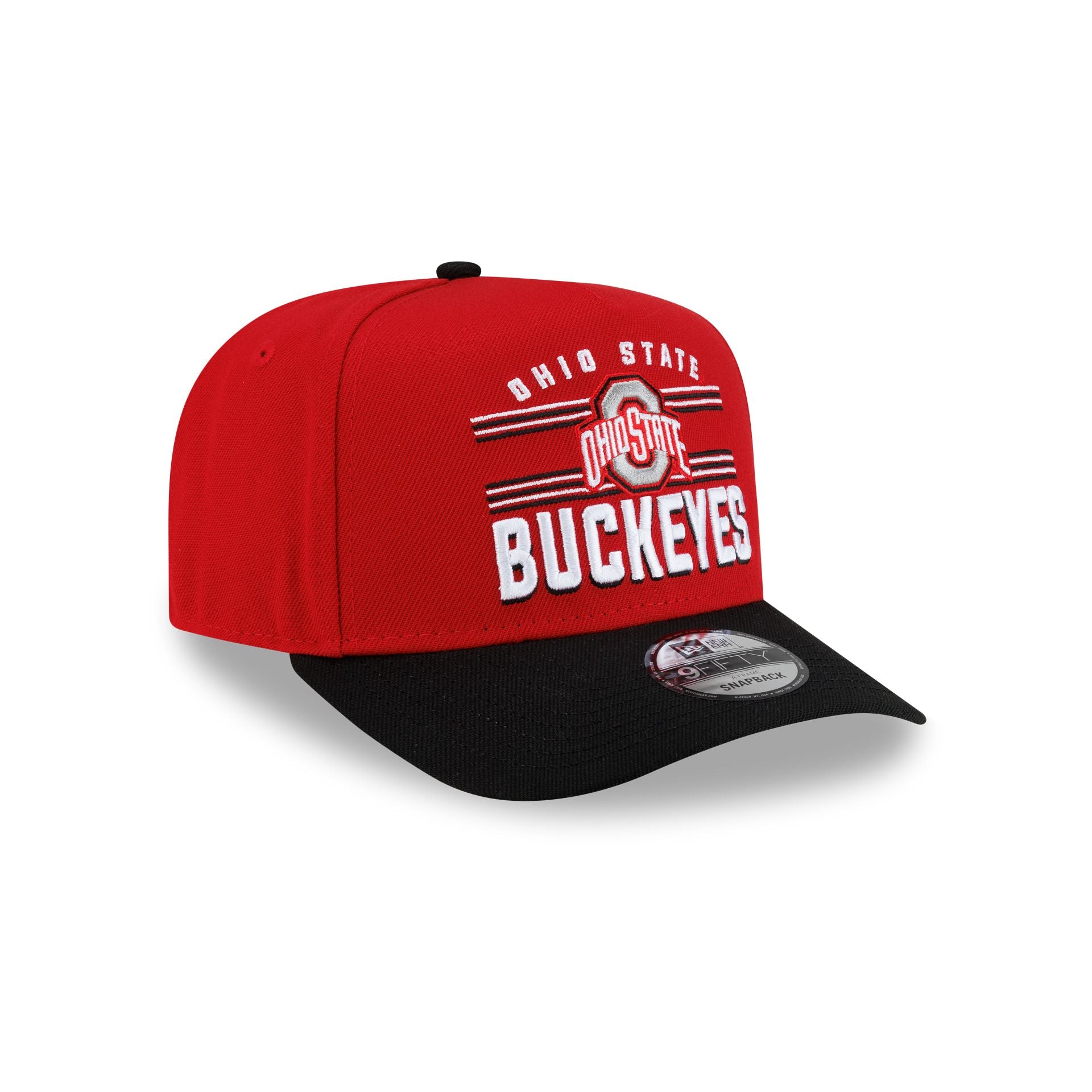 Ohio State Buckeyes College Stripe 9FIFTY A-Frame Snapback Hat