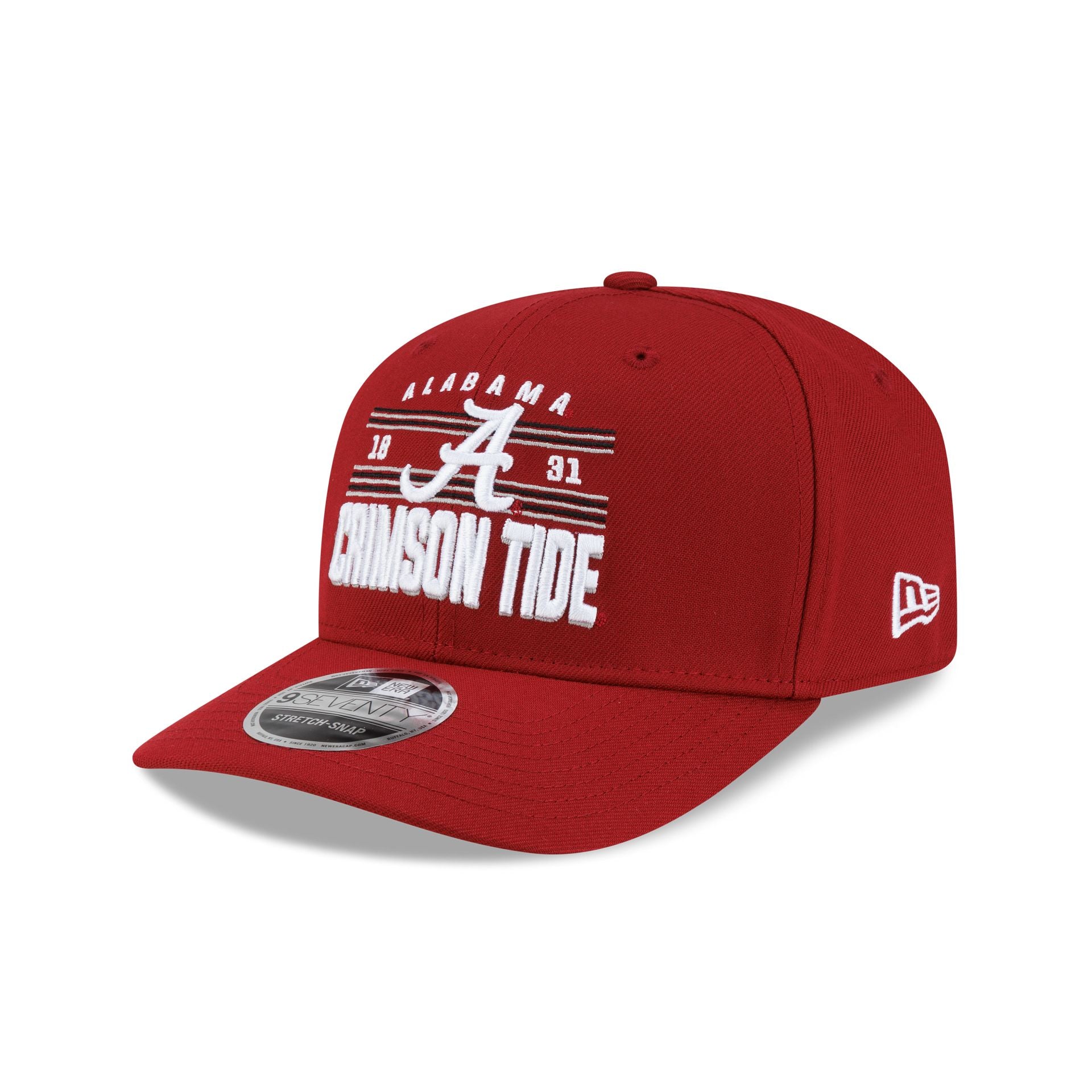 Alabama Crimson Tide College Stripe 9SEVENTY Stretch-Snap Hat