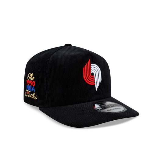 Portland Trail Blazers 1990 Finals Black & Gold Corduroy 19TWENTY Adjustable Hat - New Era Cap