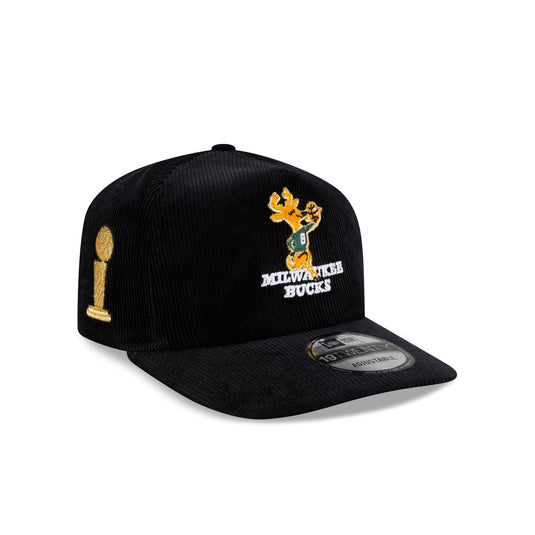 Milwaukee Bucks 1971 Finals Black & Gold Corduroy 19TWENTY Adjustable Hat - New Era Cap