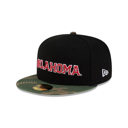 Oklahoma Sooners Black Woodland 59FIFTY Fitted Hat