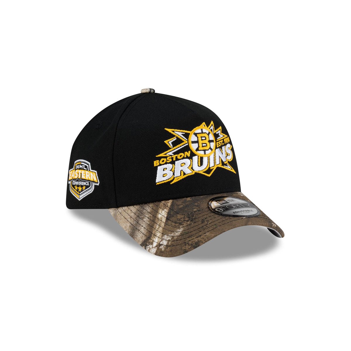 Boston Bruins Top Shelf Black Camo 9FORTY A-Frame Snapback Hat