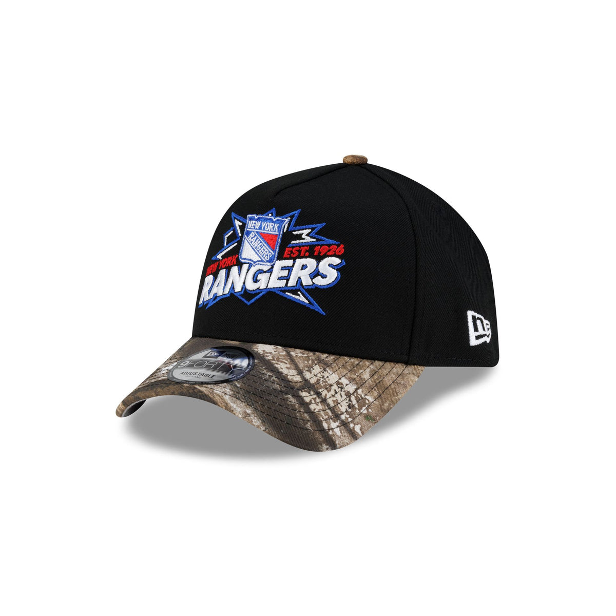 New York Rangers Top Shelf Black Camo 9FORTY A-Frame Snapback Hat