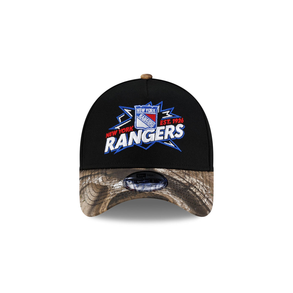New York Rangers Top Shelf Black Camo 9FORTY A-Frame Snapback Hat