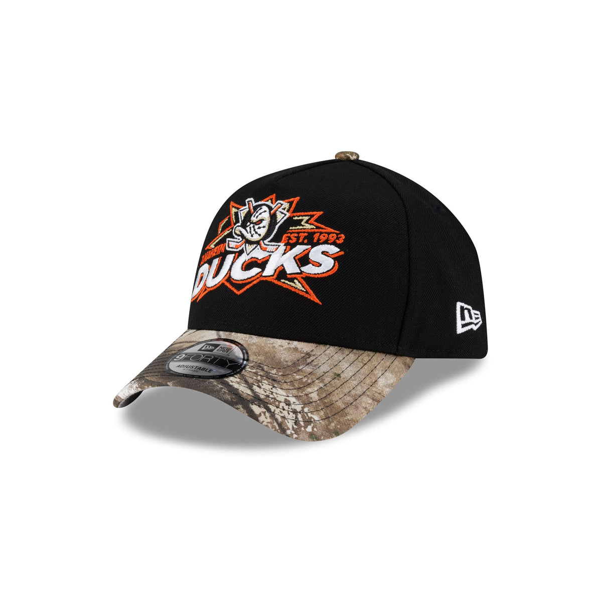 Anaheim Ducks Top Shelf Black Camo 9FORTY A-Frame Snapback Hat