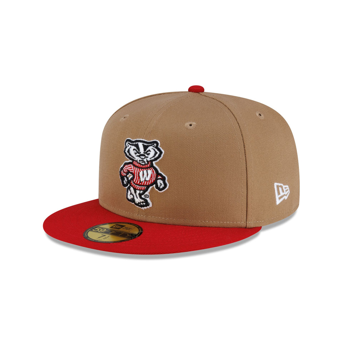 Wisconsin Badgers Mascot Khaki 59FIFTY Fitted Hat