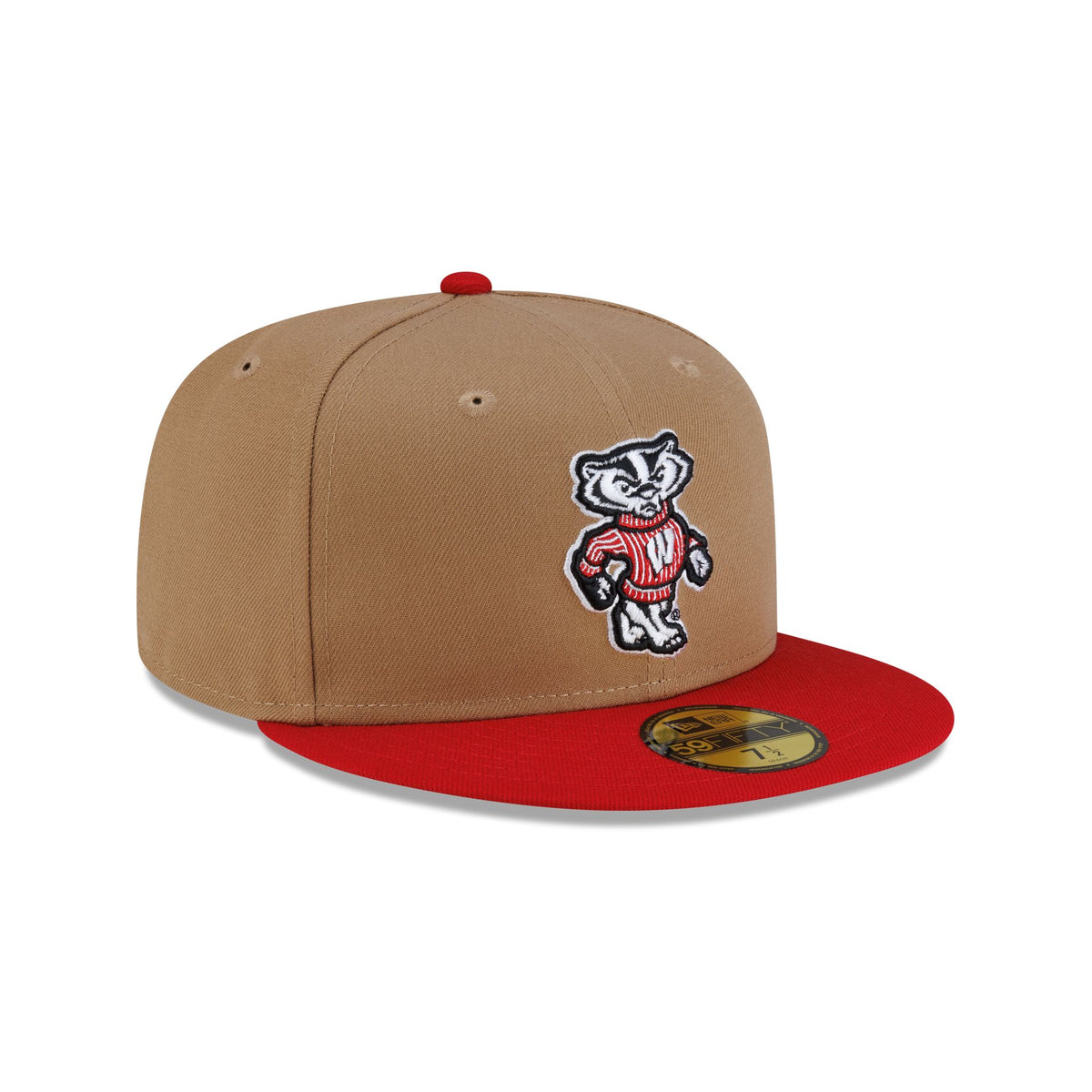 Wisconsin Badgers Mascot Khaki 59FIFTY Fitted Hat