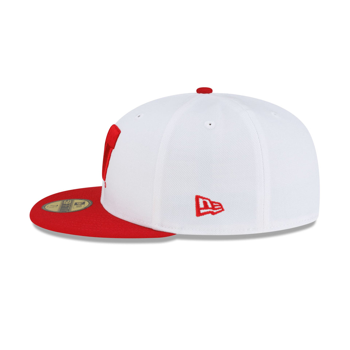 Wisconsin Badgers White Red 59FIFTY Fitted Hat