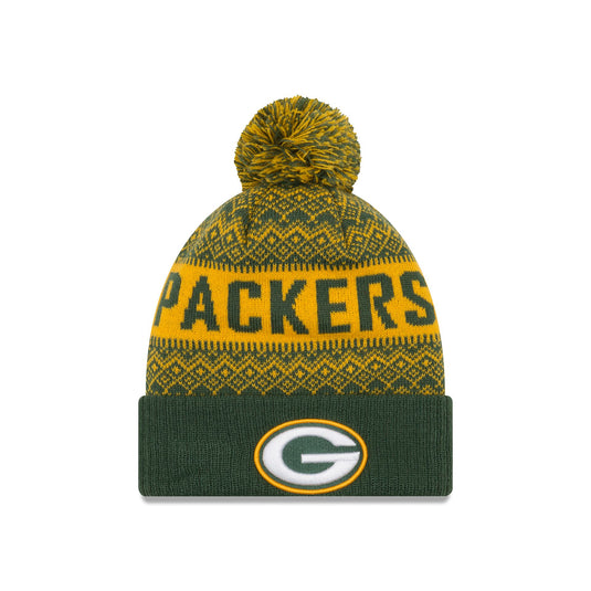 Green Bay Packers Wintry Kids Pom Knit - New Era Cap