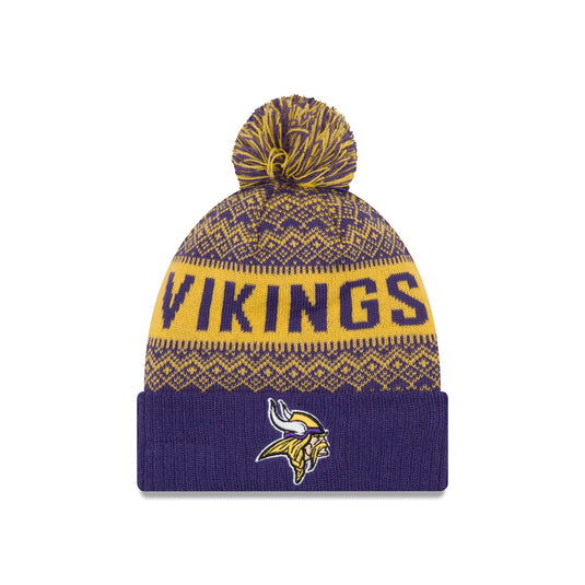 Minnesota Vikings Wintry Kids Pom Knit - New Era Cap