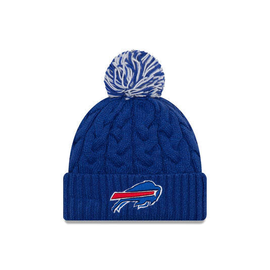 Buffalo Bills Cozy Cable Women's Pom Knit Hat - New Era Cap