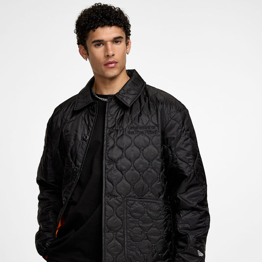 New Era Cap Quilted Button Up Black Jacket - New Era Cap