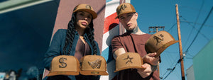 MLB Tri-Tone Brown 59FIFTY Fitteds on model