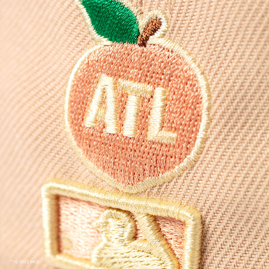 Embroidered peach with ATL and MLB logo 