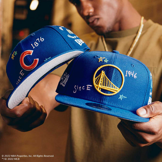 Scribble Collection Chicago Cubs and Golden State Warriors hats