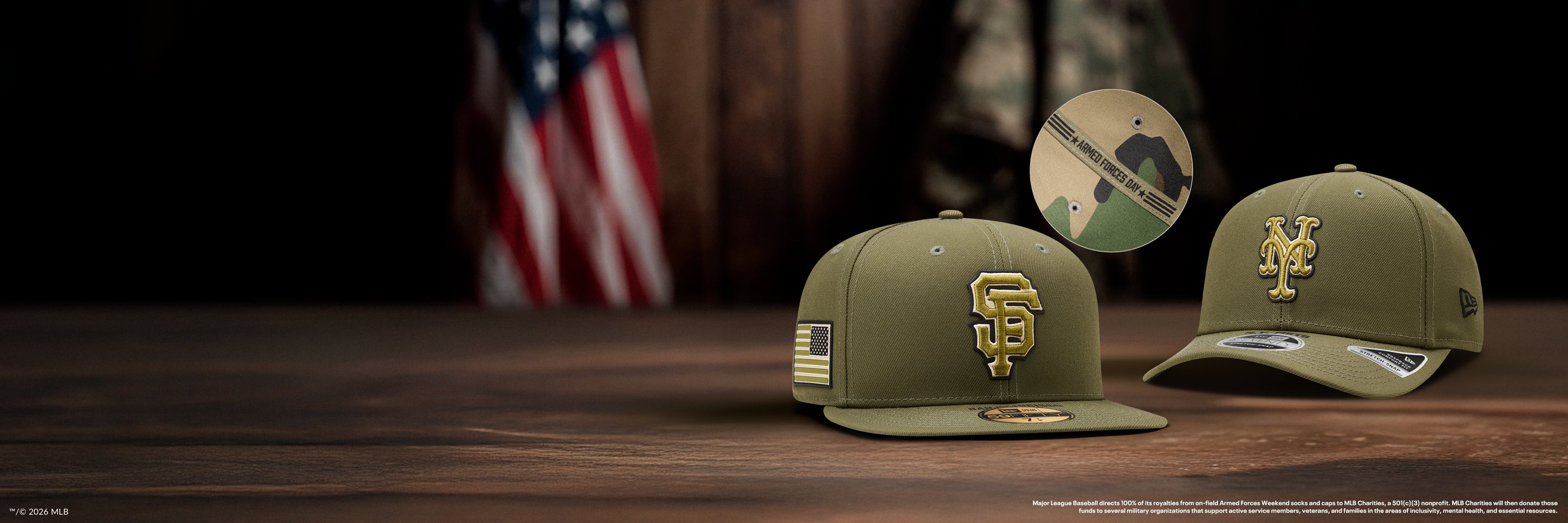 Shop the official 2026 MLB® Armed Forces Weekend headwear