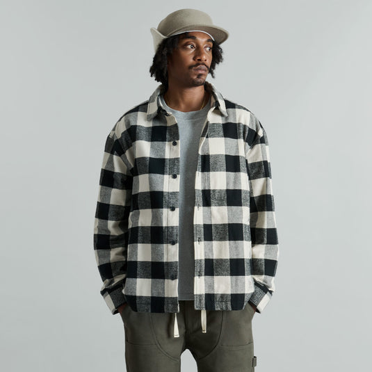 Lumber Plaid College White Shirt Jacket - New Era Cap