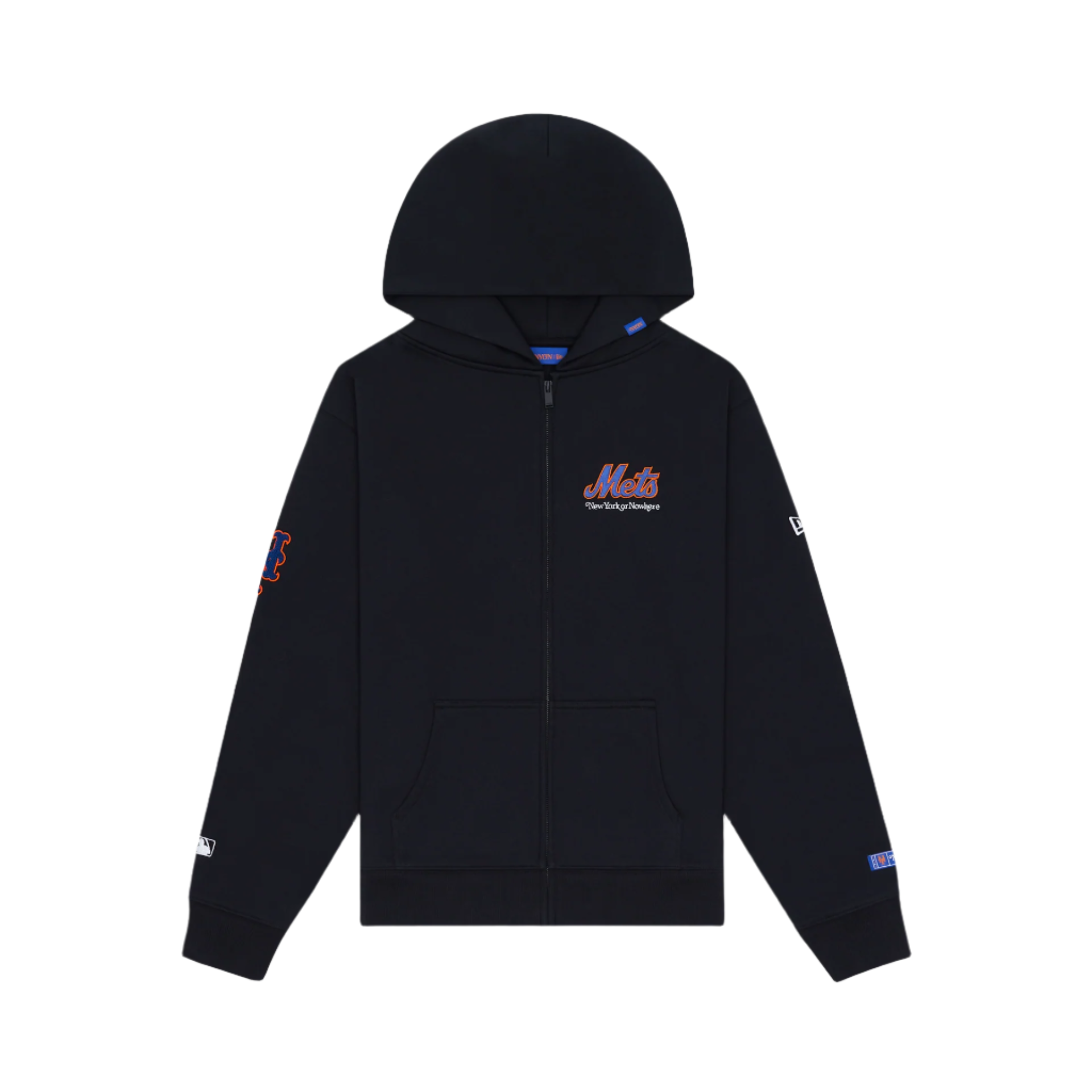 New York or Nowhere x New York Mets Black Full-Zip Hoodie – New