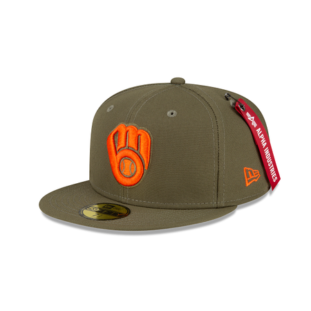 Alpha Industries X Milwaukee Brewers Green 59FIFTY Fitted Hat