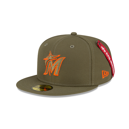 Alpha Industries X Miami Marlins Green 59FIFTY Fitted Hat